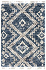 Nourison Scandinavian Shag Contemporary Denim Blue Area Rug