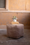 Kalalou NKHU1011 Velvet Poof - Cobblestone