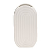 Sagebrook Home 17994-02 Ceramic, 11" Oval Ridged Vase, White