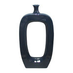 Sagebrook Home 13903-24 Ceramic, 24" Vase W/ Cut-Out, Navy Blue