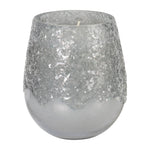 Sagebrook Home 80255-01 5" 12 Oz Vanilla Ice Finish Glass Candle, Gry