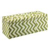 Benzara Fabric Rectangular Storage Bench with Chevron Pattern, Green