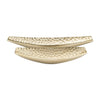 Sagebrook Home 17830 Metal, Set of 2 18/24", Hammered Elongated Tray, Champag