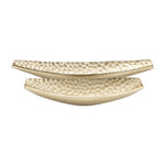 Sagebrook Home 17830 Metal, Set of 2 18/24", Hammered Elongated Tray, Champag