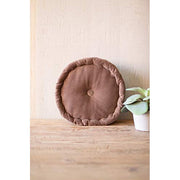 Kalalou NRV2138 Round Velvet Cushion Cobblestone