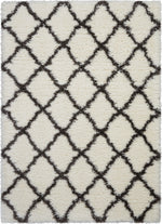 Nourison Ultra Plush Shag Contemporary Ivory/Charcoal Area Rug