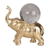 Sagebrook Home 18479 Resin, 9" Elephant with Crystal Ball, Gold