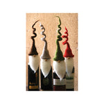 Kalalou CHB1116 Felt Santa Wine Toppers with Curly Hats Set of 4