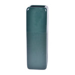 Sagebrook Home 17867-21 Ceramic, 18" Squared Grooved Vase, Forest Green