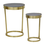 Sagebrook Home 18528 Metal, Set of 2 20/23" Round Contemporary Side Tables,