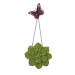 Benzara Polyresin Wall Flower with Metal Chain, Set of 3, Multicolor