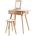 Benzara Wooden Vanity Set with Lift Top Mirror and 1 Drawer, Light Brown