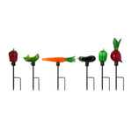 Imax Worldwide Home Veggie Art Glass Garden Stakes - Set of 6