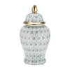 Sagebrook Home 17900-01 Ceramic, 18" Temple Jar, Green/Gold