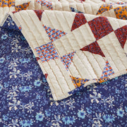 Benzara 3 Piece Microfiber Full Size Quilt Set with Geometric Print, Multicolor
