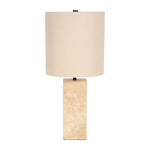 Sagebrook Home 51258-02 Travertine, 25" Pillar Table Lamp, Natural