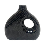 Sagebrook Home 18230-01 Ecomix, 11" Mosaic Vase, Black