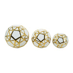 Sagebrook Home 17910-02 Ceramic, Set of 3 4/5/6", Orbs White/Gold