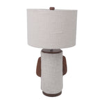 Sagebrook Home 51271 24" Ecomix Fabric Lamp With Wood, Ivory