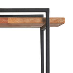 Benzara 2 Tier Wood and Metal Frame Wall Display with Tubular Frame, Brown and Black