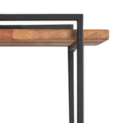 Benzara 2 Tier Wood and Metal Frame Wall Display with Tubular Frame, Brown and Black
