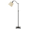 Benzara Metal Downbridge Lamp with Adjustable Height Mechanism, Black and Beige