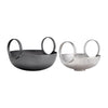 Sagebrook Home 17752 Metal, Set of 2, 7/8" Bowl With Handles, Slvr/Gunmetal