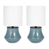 Sagebrook Home 51213-01 Set of 2 Glass 18" Table Lamp, Blue