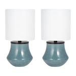 Sagebrook Home 51213-01 Set of 2 Glass 18" Table Lamp, Blue