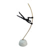 Sagebrook Home 18299-02 Metal, 17" Gymnast On Pole, Black/Gold