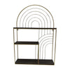 Sagebrook Home 18585 Metal/Wood, 30" Arches Wall Shelf, Grey/Gold