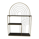 Sagebrook Home 18585 Metal/Wood, 30" Arches Wall Shelf, Grey/Gold