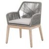 Benzara Intricate Rope Weave Arm Chair with Removable Cushion Seat, Set of 2, Gray