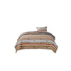 Benzara Reversible 2 Piece Twin Size Quilt Set with Stripes Pattern, Multicolor