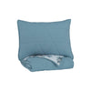 Benzara Geometrically stitched Twin Size Fabric Comforter set with 1 Sham, Blue