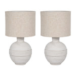 Sagebrook Home 51207 Set of 2 Ceramic 18" Table Lamp, White