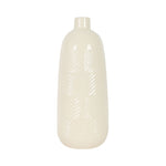 Sagebrook Home 18625-03 Ceramic, 14" Textured Lines Vase, Cotton