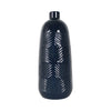 Sagebrook Home 18625-01 Ceramic, 14" Textured Lines Vase, Navy