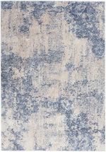 Nourison Sleek Textures Contemporary Ivory/Blue Area Rug