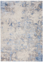 Nourison Sleek Textures Contemporary Blue/Ivory/Grey Area Rug