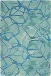 Nourison Symmetry Contemporary Aqua Blue Area Rug