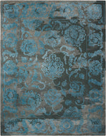 Nourison Opaline Transitional Charcoal/Blue Area Rug