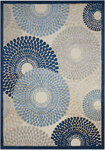 Nourison Graphic Illusions Contemporary Ivory/Blue Area Rug