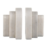 Sagebrook Home 17781 Marble, Set of 2 6", Layered Arches Bookends, White