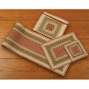 Earth Rugs C-24 Olive/Burgundy/Gray Rectangle Table Runner 13``x36``