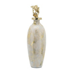 Sagebrook Home 16767-03 Glass, 23" Metal Vase Tribal Topper, White/Gold