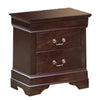 Benzara 2 Drawer Wooden Nighstand with Hanging Pull and Bracket Feet, Dark Brown