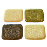 Benzara Metal Coaster with Embossed Rose Pattern, Set of 4, Green