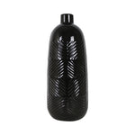 Sagebrook Home 18625-05 Ceramic, 14" Textured Lines Vase, Black