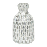 Sagebrook Home 18520-02 Glass, 7" Mosaic Vase, White